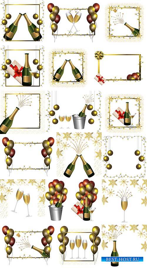 Новогодние рамки и элементы в векторе / Christmas frames and elements in vector Новогодние рамки и элементы в векторе / Christmas frames and elements in vector