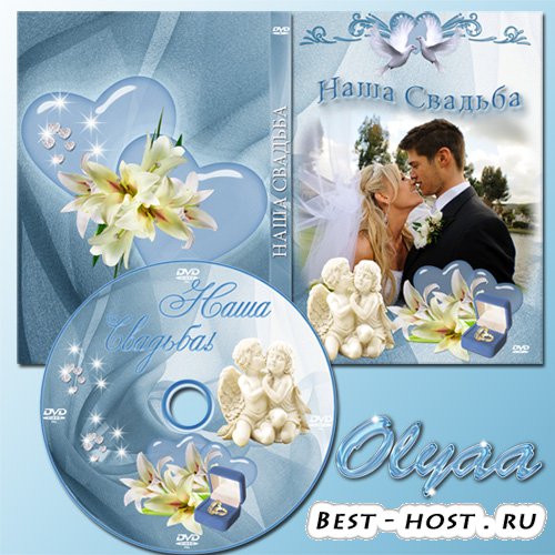 Свадебная обложка DVD и задувка на диск – Надеты кольца золотые