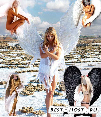 4 шаблона для фотошоп - ангелы