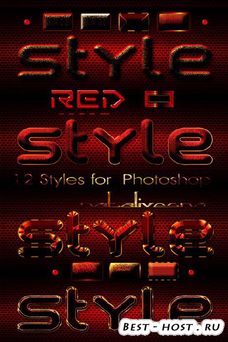 Красные стили  для Photoshop