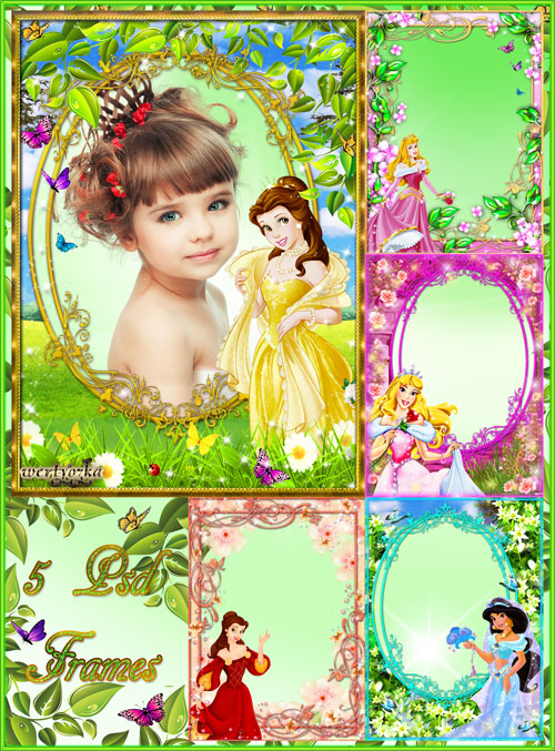 Детские рамки для фотошопа - Сказочные принцессы