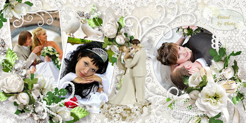 Красивая свадебная фотокнига - Поздравляем с торжественным днем, Будьте счастливы вечно вдвоем