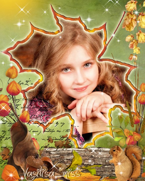 Рамка для фотошопа - Осенняя пора, очей очарованье
