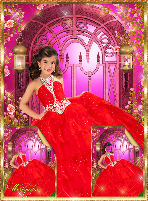 Детские шаблоны - Прекрасное красное платье для маленькой принцессы