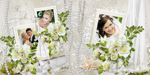 Красивая свадебная фотокнига - Молодоженов поздравляем, Любви и счастья им желаем