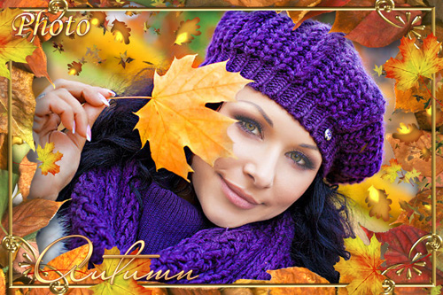 Женский шаблон для фотошоп - Осень
