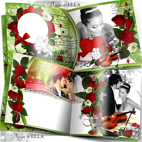 Свадебно-романтический набор-фотокнига,календарь на 2013 год и обложки на диск-Love Story
