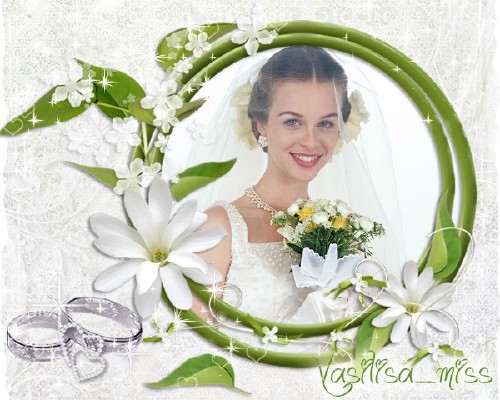 Красивая свадебная рамочка для фотошопа - Великолепие цветов