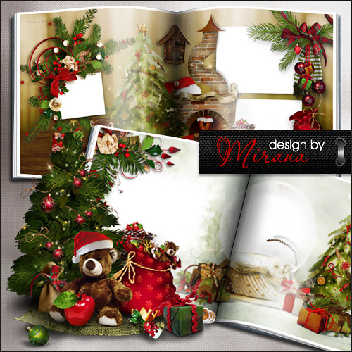 Шаблон зимней фотокниги - Merry Christmas