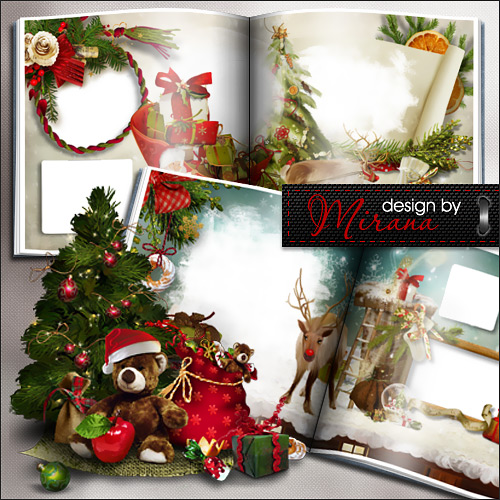 Шаблон зимней фотокниги - Merry Christmas