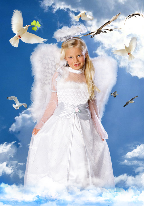 Детский шаблон для фотошопа - Рыженький ангел