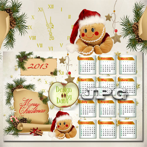 Новогодний календарь на 2013 год - Забавный клоун