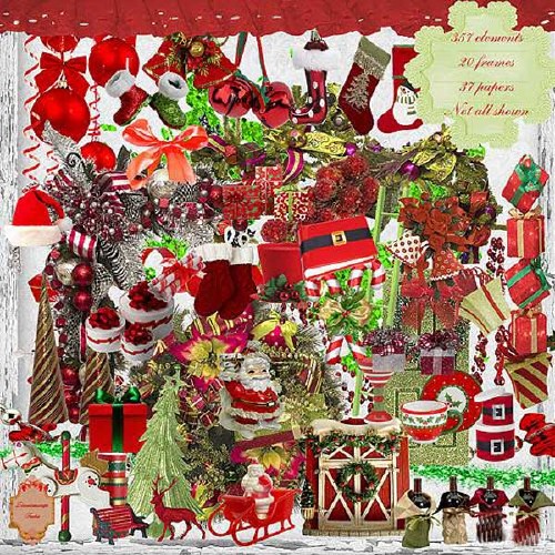 Рождественский скрап-набор - Рождество в красном