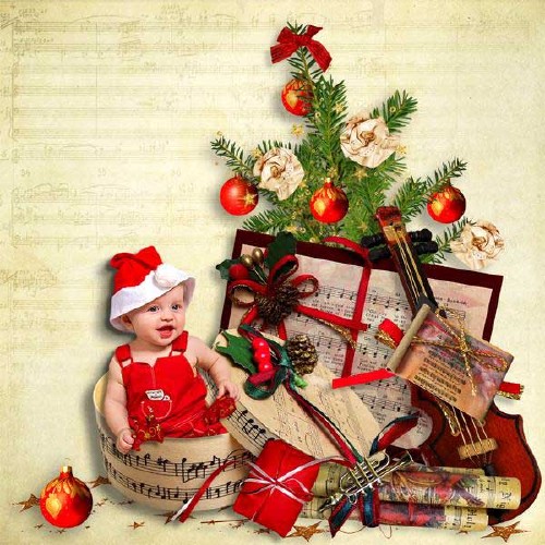 Яркий рождественский скрап-набор - Рождественская мелодия