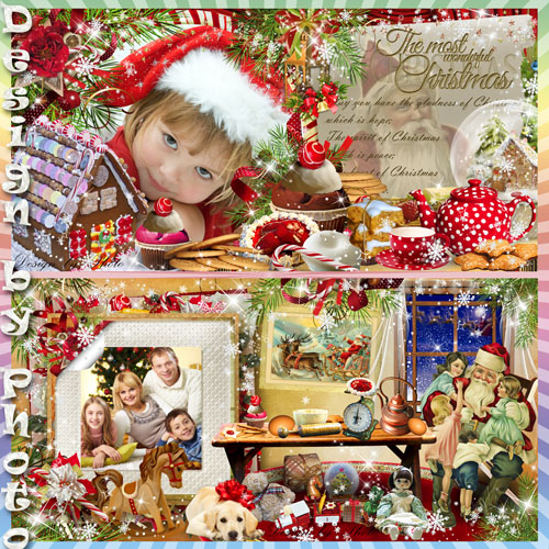 Красивая рождественская  фото книга - В гостях у Санта Клауса
