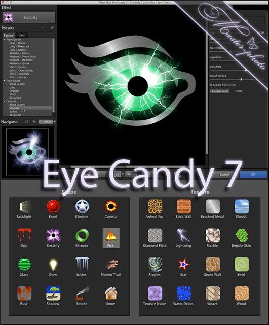 Мощный плагин для создания разнообразных эффектов в photoshop - Alien Skin Eye Candy v7.0.0