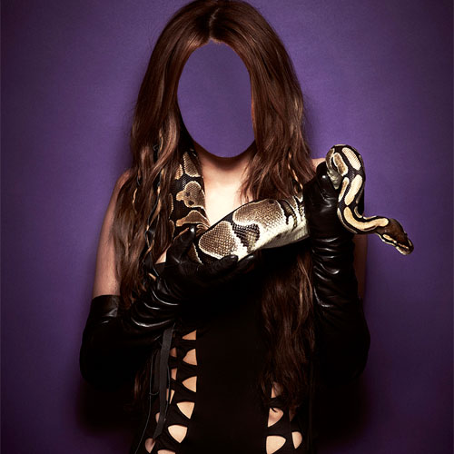 Шаблон для фотошопа - девушка и змеей