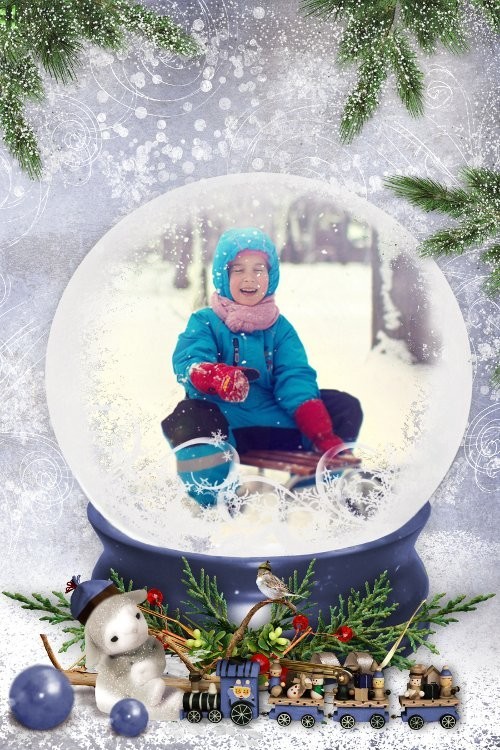 Детская рамка для фотошопа - Зима