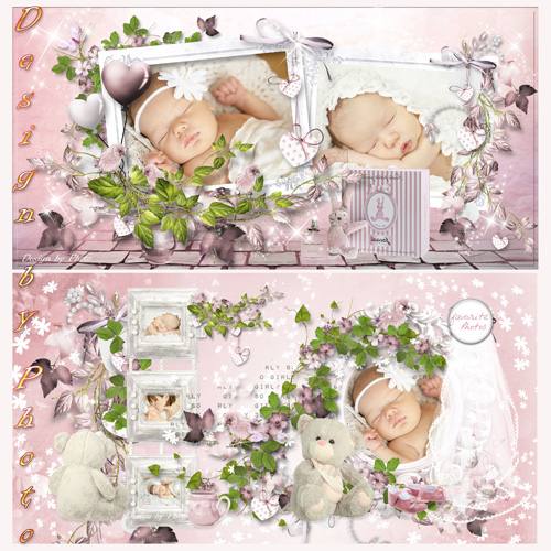 Фотокнига для новорожденной девочки - Розовые мечты