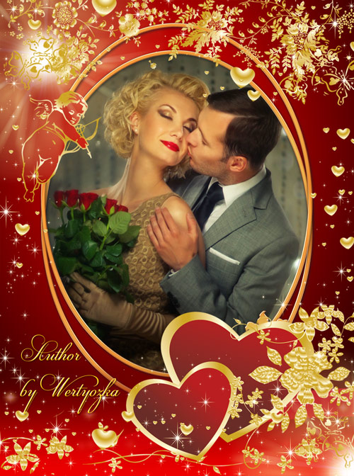 Рамка для фотошопа - Колдовство любви в день святого валентина