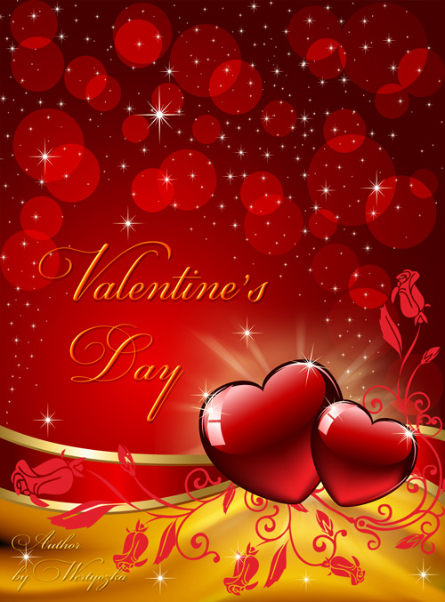 PSD Исходники на день Святого Валентина - Сердечки, валентинки, розы, любовь, день влюбленных