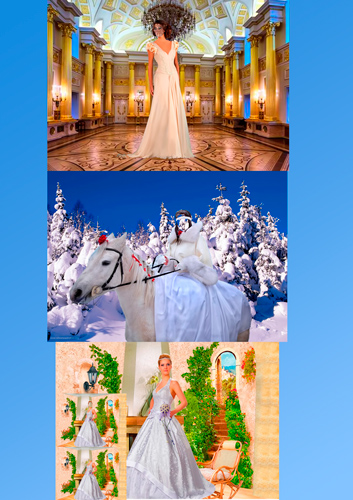 Шаблоны для фотошопа - Девушки в свадебных платьях