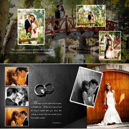 Шаблоны PSD - Свадебная фотокнига (развороты) - Wedding book