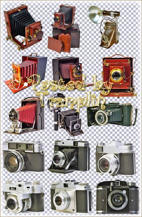 Клипарт в Psd – Старые фотоаппараты