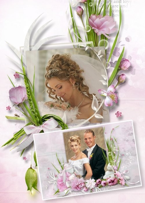 Рамки для фотографий - Свадебные цветы