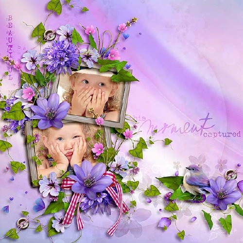 Цветочный скрап-набор - Пурпурные грёзы