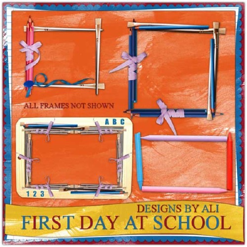 Детский школьный скрап-набор - Первый день в школе