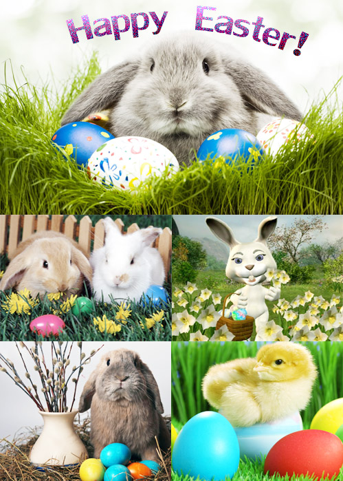 Пасхальные кролики и пасхальные яйца
