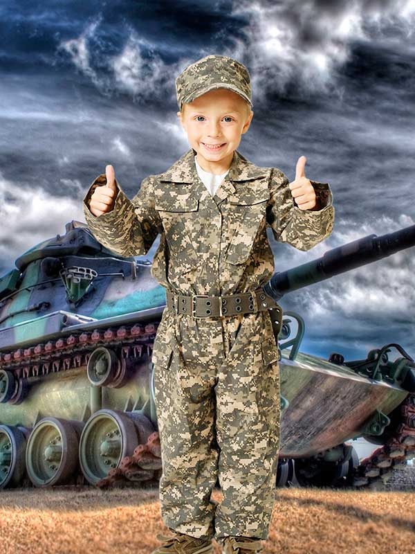 Детский фотошаблон - Маленький солдатик