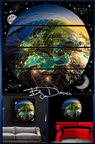 Полиптих в PSD формате   -  Земля в иллюминаторе