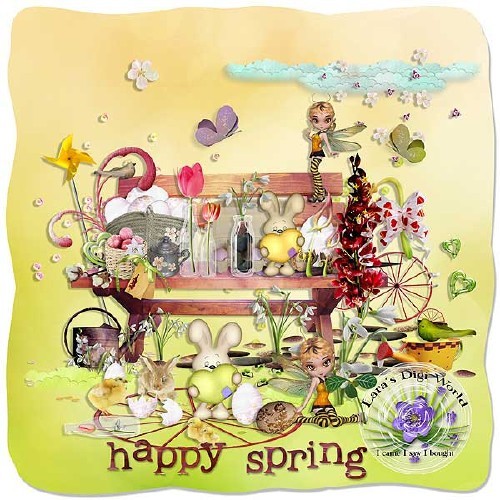 Яркий весенний скрап-набор - Счастливая весна
