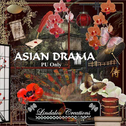 Восточный экзотический скрап-набор - Азиатская драма