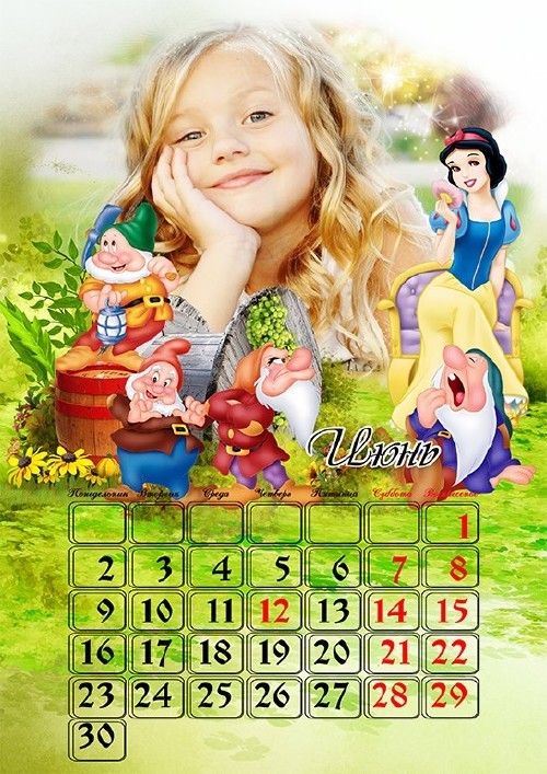 Перекидной детский календарь-рамка на 2014 год-Уолт Дисней