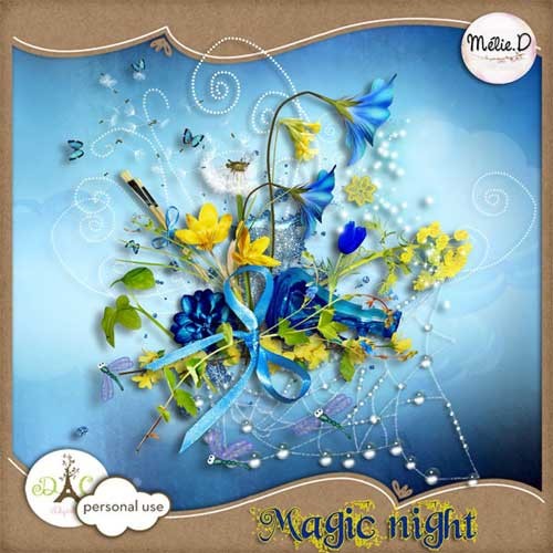 Цветочный скрап-набор - Волшебная ночь
