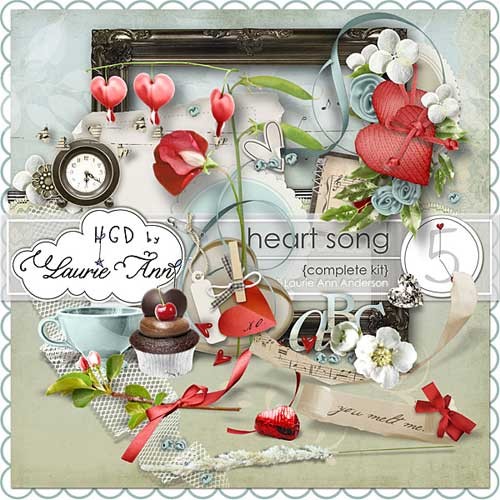 Романтический скрап-набор - Сердце поёт
