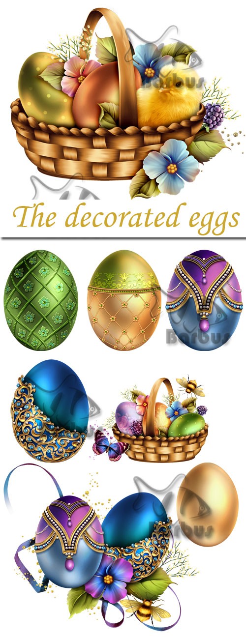 The decorated eggs / Декорированые пасхальные яйца и пасхальная корзина