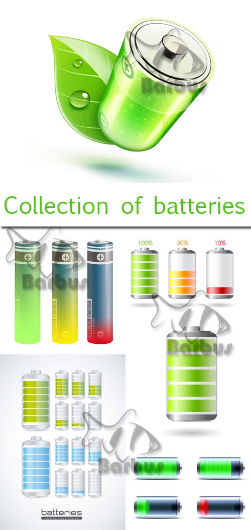 Collection of batteries / Набор батареек - Vector stock
