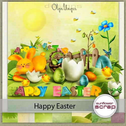 Яркий пасхальный скрап-набор - Happy Easter