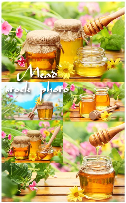 Мед, продукты пчеловодства - растровый клипарт