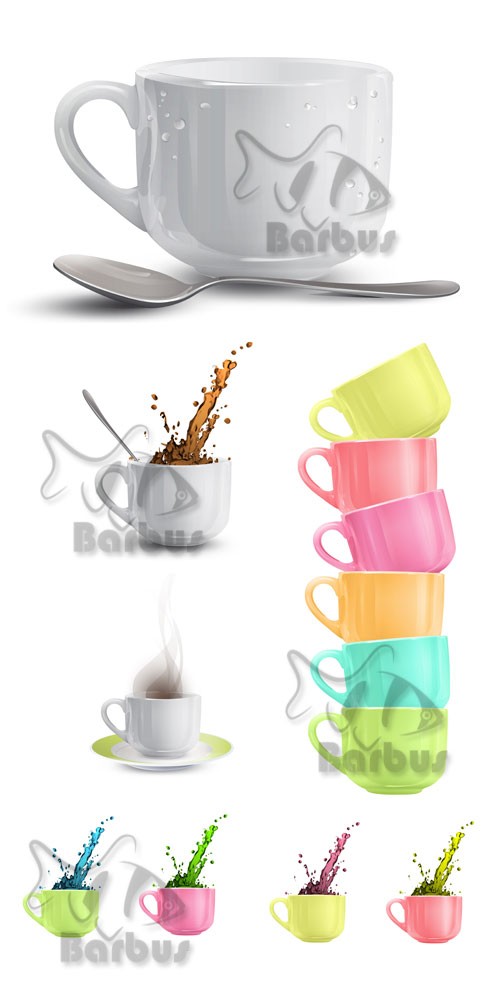 Cup with coffee splashes / Чашка с брызгами кофе