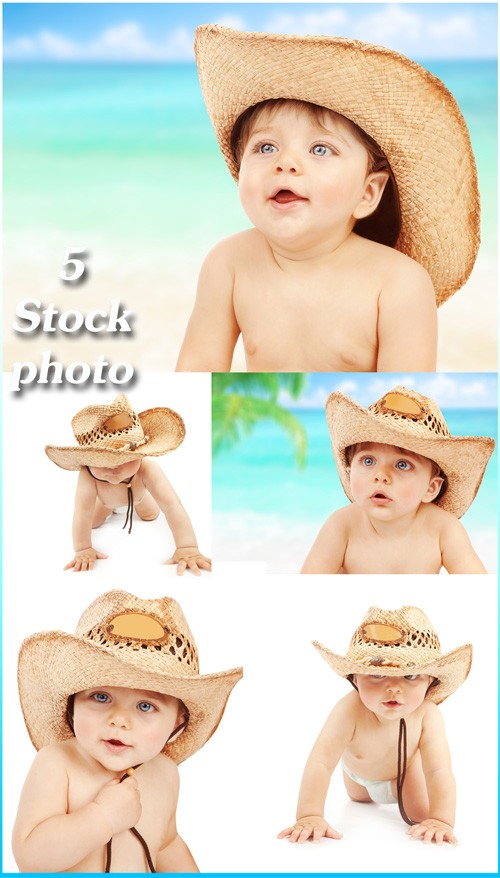 Малыш в ковбойской шляпе - растровый клипарт