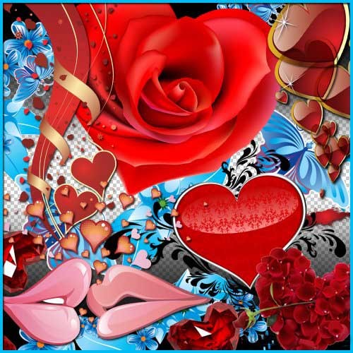 Романтический скрап-набор - Сердечная любовь
