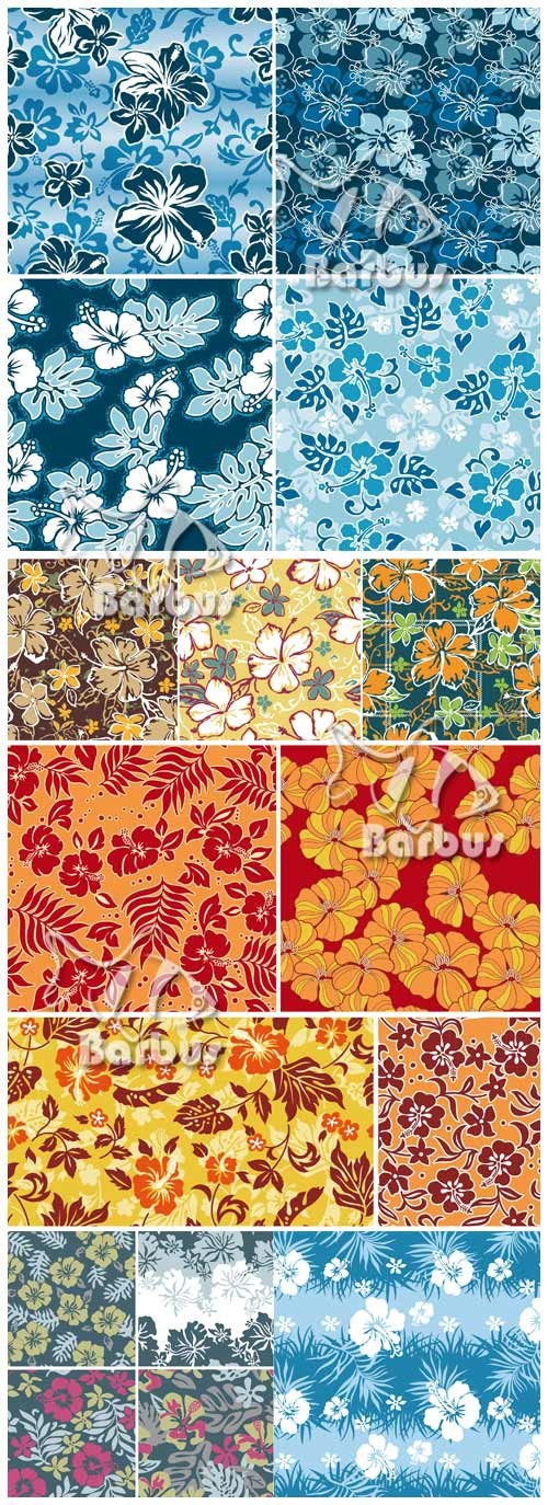 Seamless flower textures / Бесшовные цветочные текстуры - Гибискус