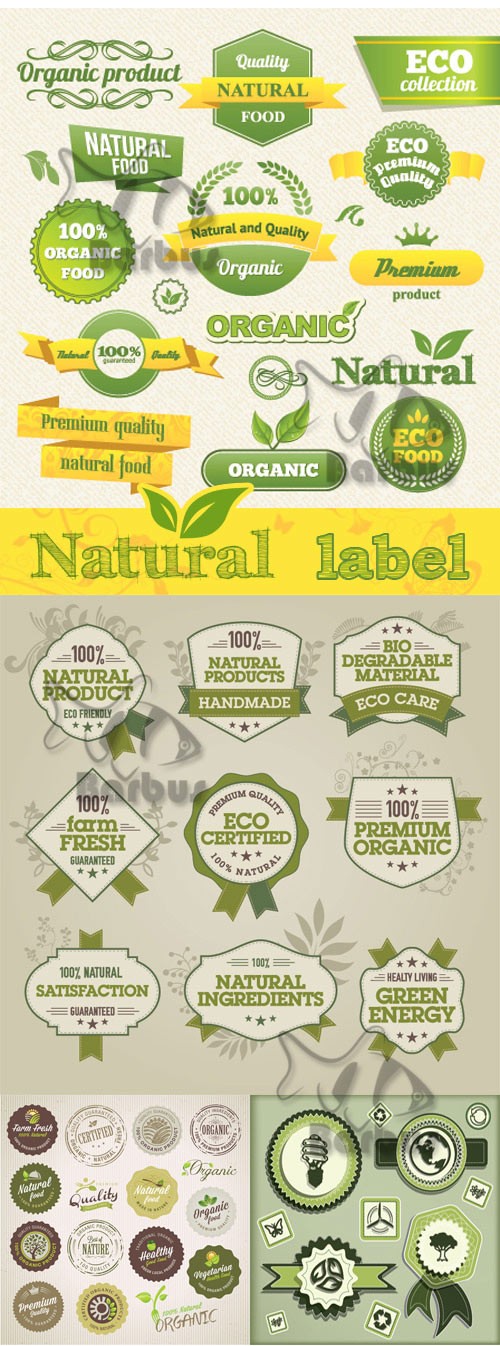 Vector Natural, Eco,  Bio label / Векторные Природные, экологические и био  ...