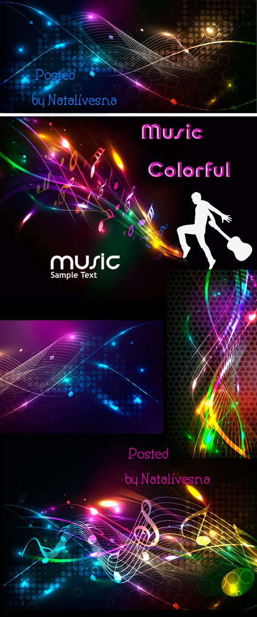 Music colorful in Vector
