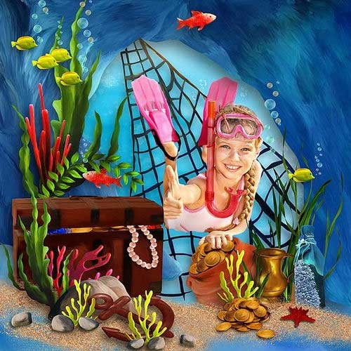 Детский морской скрап-набор - Затонувшие сокровища